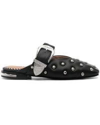 Toga - Stud-Embellished Leather Mules - Lyst