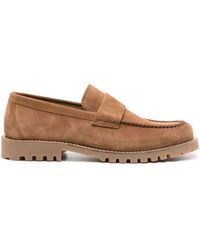 BOSS - Penny-slot Suede Loafers - Lyst