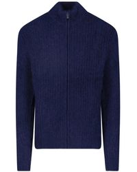 Aspesi - Zip-Up Ribbed-Knit Cardigan - Lyst