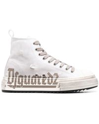 DSquared² - Logo-Print High-Top Sneakers - Lyst