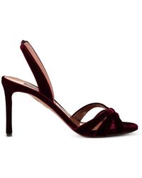 Aquazzura - Tati Velvet Sandals - Lyst