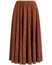 Alberta Ferretti - Triacetate Blend Gathered Midi Skirt - Lyst