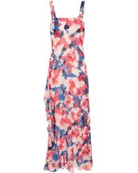 Patrizia Pepe - Floral-print Crepe Maxi Dress - Lyst