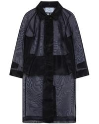 Prada - Manteau En Crinoline À Boutonnage Simple - Lyst