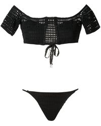 Amir Slama - Open-Knit Off-Shoulder Bikini Set - Lyst