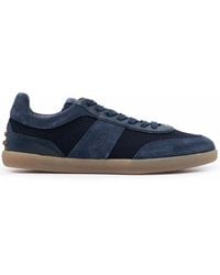 Tod's - Tab Logo-Embossed Mesh-Panel Sneakers - Lyst