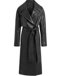 16Arlington - Manteau En Cuir Palmi À Taille Ceinturée - Lyst