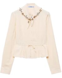 Prada - Silk Marocain Shirt - Lyst