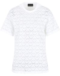Emporio Armani - Devoré Cotton-blend T-shirt - Lyst