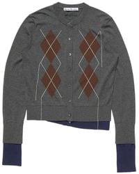Acne Studios - Argyle-Intarsia Layered Cardigan - Lyst