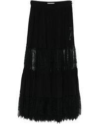 Chloé - Maxi-Rok Met Afwerking Van Kant - Lyst