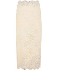 Rabanne - Lace Scalloped-Hem Midi Skirt - Lyst