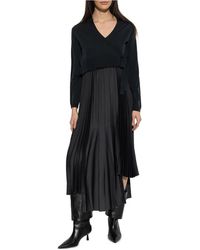 AllSaints - Lucille Pleated Asymmetric Dress - Lyst