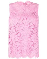 Dolce & Gabbana - Floral Lace Sleeveless Top - Lyst