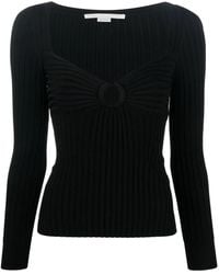 Stella McCartney - Cut-Out Ribbed Knitted Top - Lyst
