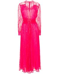 Pinko - Floral-lace Mesh Maxi Dress - Lyst