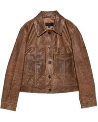Nili Lotan - Susannah Leather Flap-Pocket Jacket - Lyst
