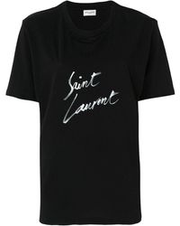Saint Laurent - ロゴディテール Tシャツ - Lyst