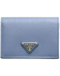 Prada - Triangle Logo Leather Wallet - Lyst