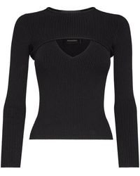 DSquared² - Cut-Out Ribbed-Knit Top - Lyst