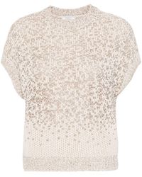 Peserico - Sequin-embellished Knitted Top - Lyst