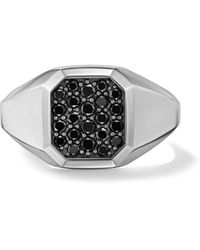 David Yurman - Sterling Silver Streamline® Diamond Signet Ring - Lyst