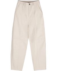 Eleventy - Tapered-Hose Aus Leder - Lyst