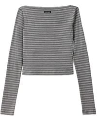 Miu Miu - Striped Jersey Top - Lyst