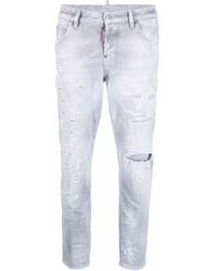 DSquared² - High Rise Cropped Jeans - Lyst