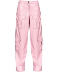 Pinko - Pantalon en cuir artificiel à poches cargo - Lyst