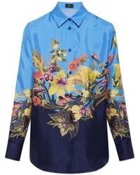 Etro - Floral-Print Silk Shirt - Lyst