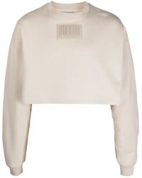 VTMNTS - Barcode-Patch Cropped Sweatshirt - Lyst
