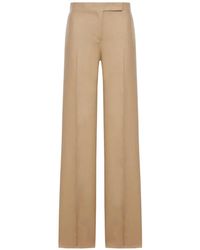 Max Mara - Linen High-Waisted Trousers - Lyst