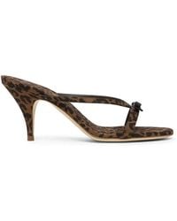 3Juin - Linda Leopard-Print Bow-Detail Sandals - Lyst