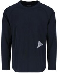 and wander - Logo-Print Raglan-Sleeve T-Shirt - Lyst