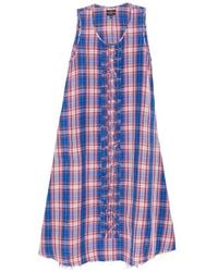 R13 - Vestido A Cuadros Con Ribete De Volantes - Lyst