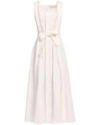 Elie Saab - Pleated Ruffle Midi Dress - Lyst