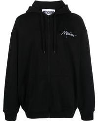 Moschino - Logo-Print Cotton Hoodie - Lyst