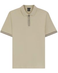 BOSS - Striped-Trim Polo Shirt - Lyst