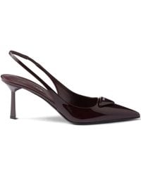 Prada - Slingback-Pumps Mit Spitzer Kappe 75Mm - Lyst