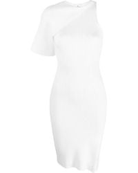 Courreges - Asymmetric Ribbed-Knit Midi Dress - Lyst