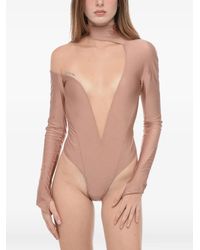 Mugler - Mesh-Insert Bodysuit - Lyst