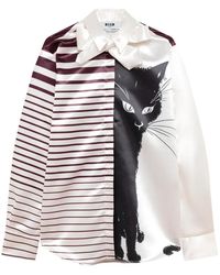 MSGM - Camicia Con Stampa - Lyst