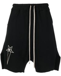 Rick Owens X Champion - Embroidered-logo Cotton Shorts - Lyst