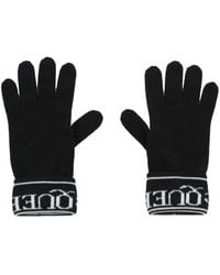 Alexander McQueen Intarsien-Handschuhe mit Logo - Schwarz