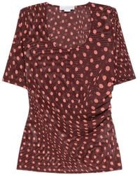 Stella McCartney - Top Fruncido Con Motivo De Lunares - Lyst