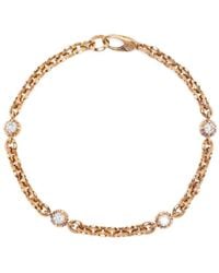 Lizzie Mandler - 18Kt Geelgouden Flared Armband Met Witte Diamant - Lyst