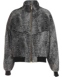 Just Cavalli - Crocodile-Effect Zip-Up Jacket - Lyst