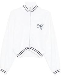 Off-White c/o Virgil Abloh - Logo-Embroidered Striped Bomber Jacket - Lyst