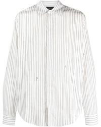 Amiri - Striped Shirt With Staggered Logo - Lyst